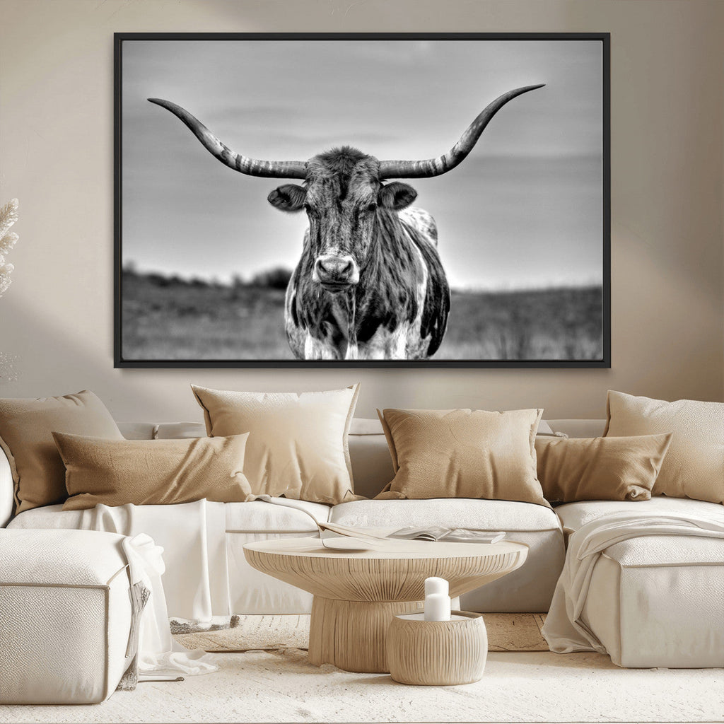 Texas Longhorn Cow Wall Art, Texas Longhorn Canvas, Cattle