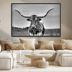 Texas Longhorn Cow Wall Art, Texas Longhorn Canvas, Cattle