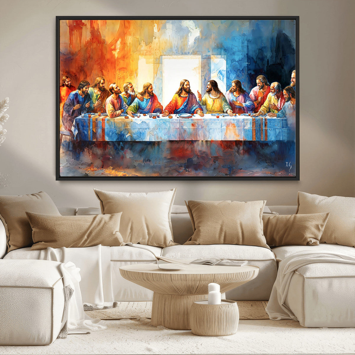 Abstract Watercolor The Last Supper Wall Art