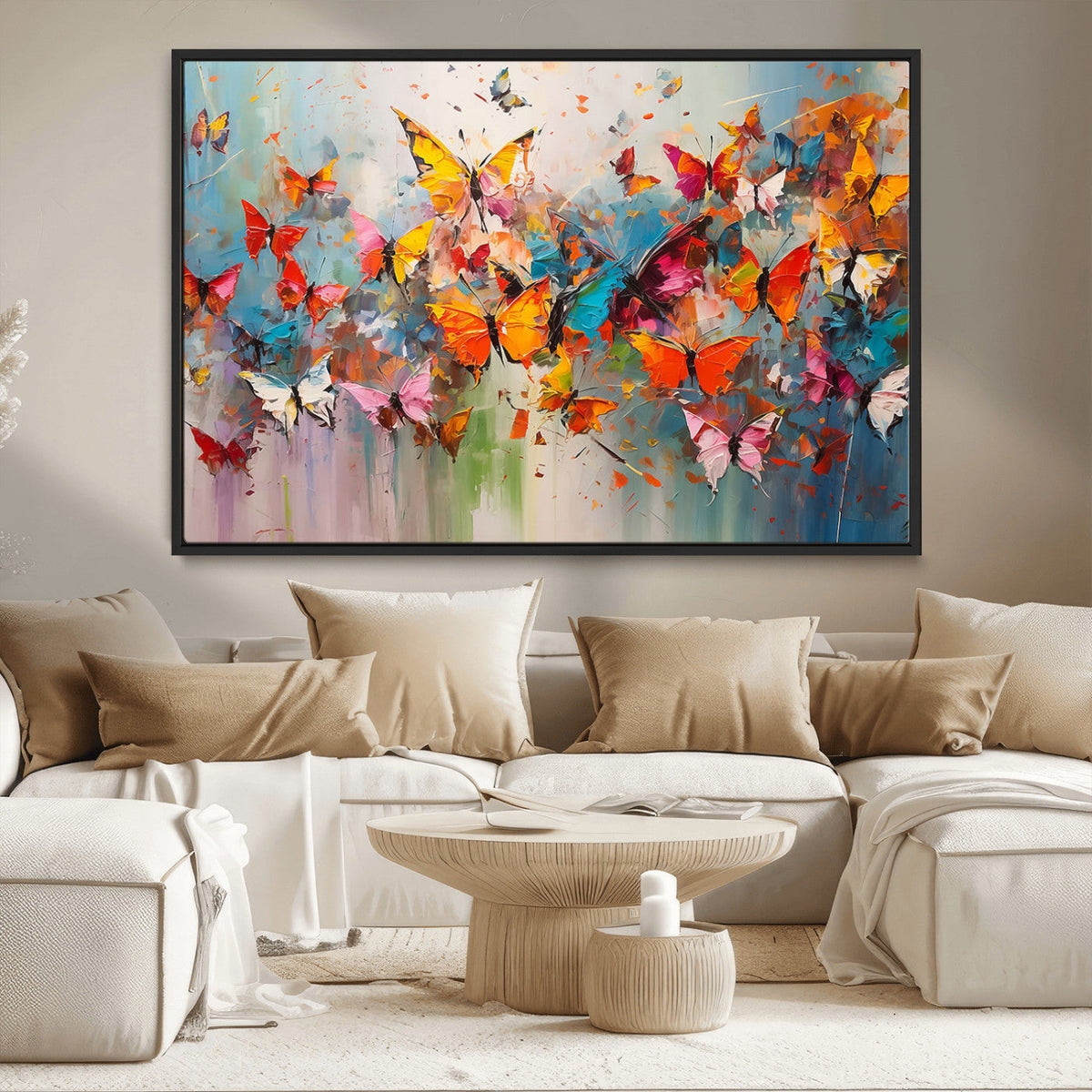 Abstract Butterfly Wall Art Canvas Print