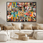 Abstract Art Collage Wall Art Canvas Print, Urban Graffiti Style