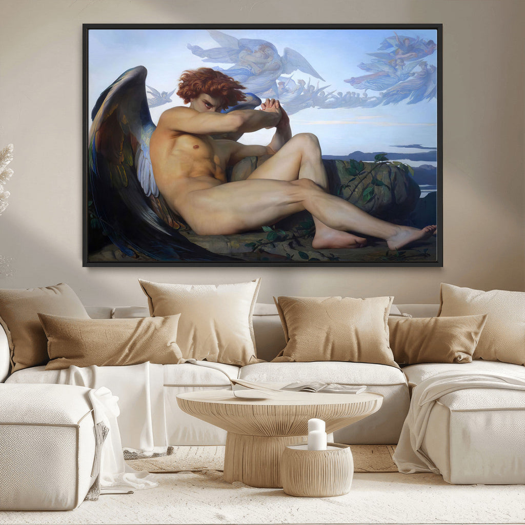Fallen Angel Wall Art Canvas Print, Alexandre Cabanel Classic Art Reproduction