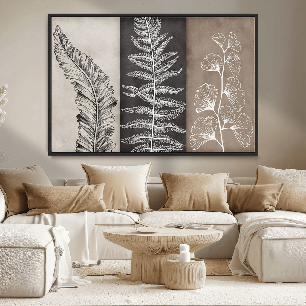 Minimalist Botanical Wall Art Canvas Print, Framed and Ready to Hang