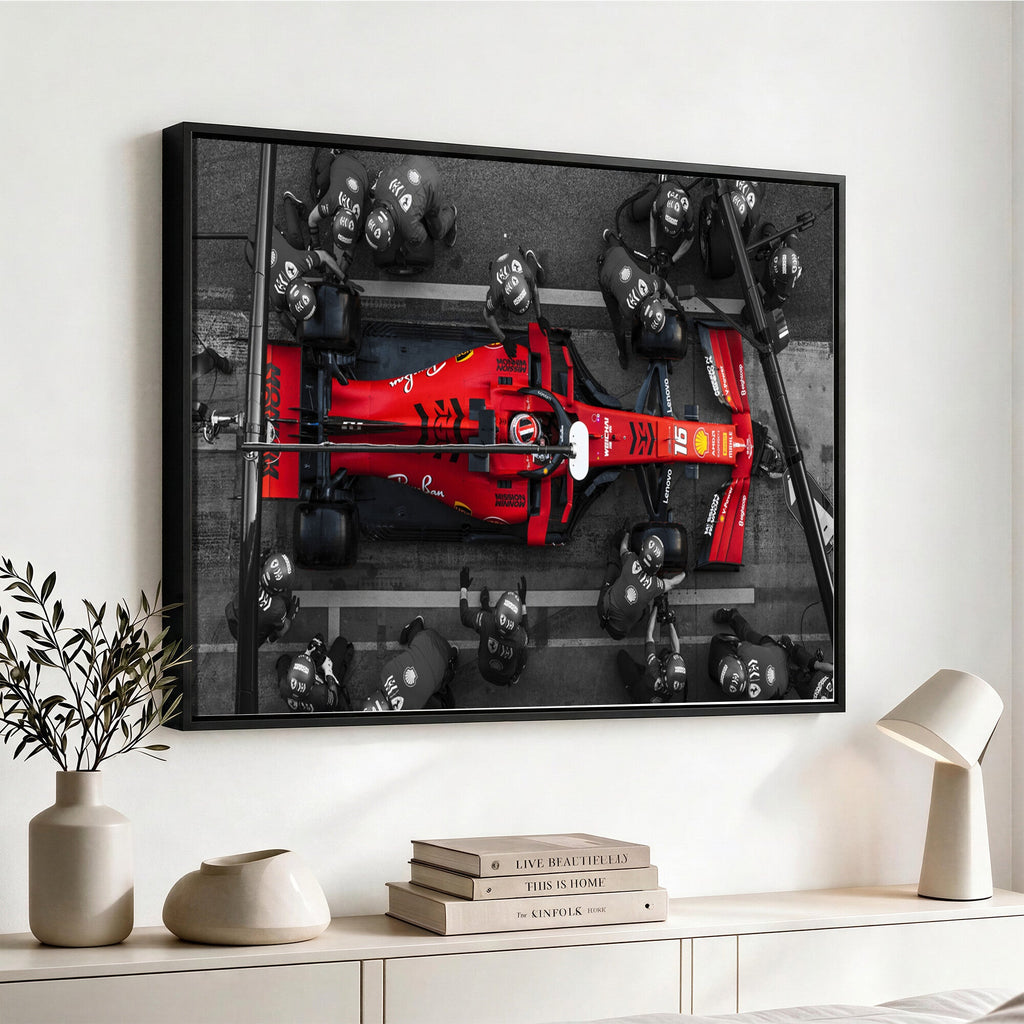 Ferrari Pit Stop Canvas Wall Art | Precision and Speed