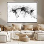 Flight Routes Air Traffic Map Canvas Wall Art, World Flight Routes Print