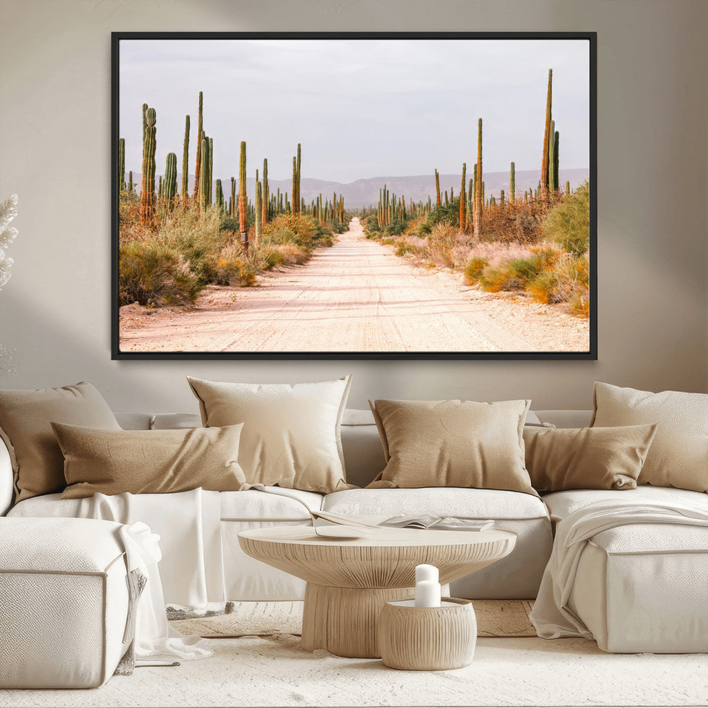 Desert Cactus Wall Art | Framed Southwestern Canvas Artwork