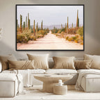 Desert Cactus Wall Art | Framed Southwestern Canvas Artwork