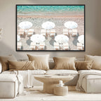 Calm Beach Wall Art | Framed Turquoise Water Canvas Artwork