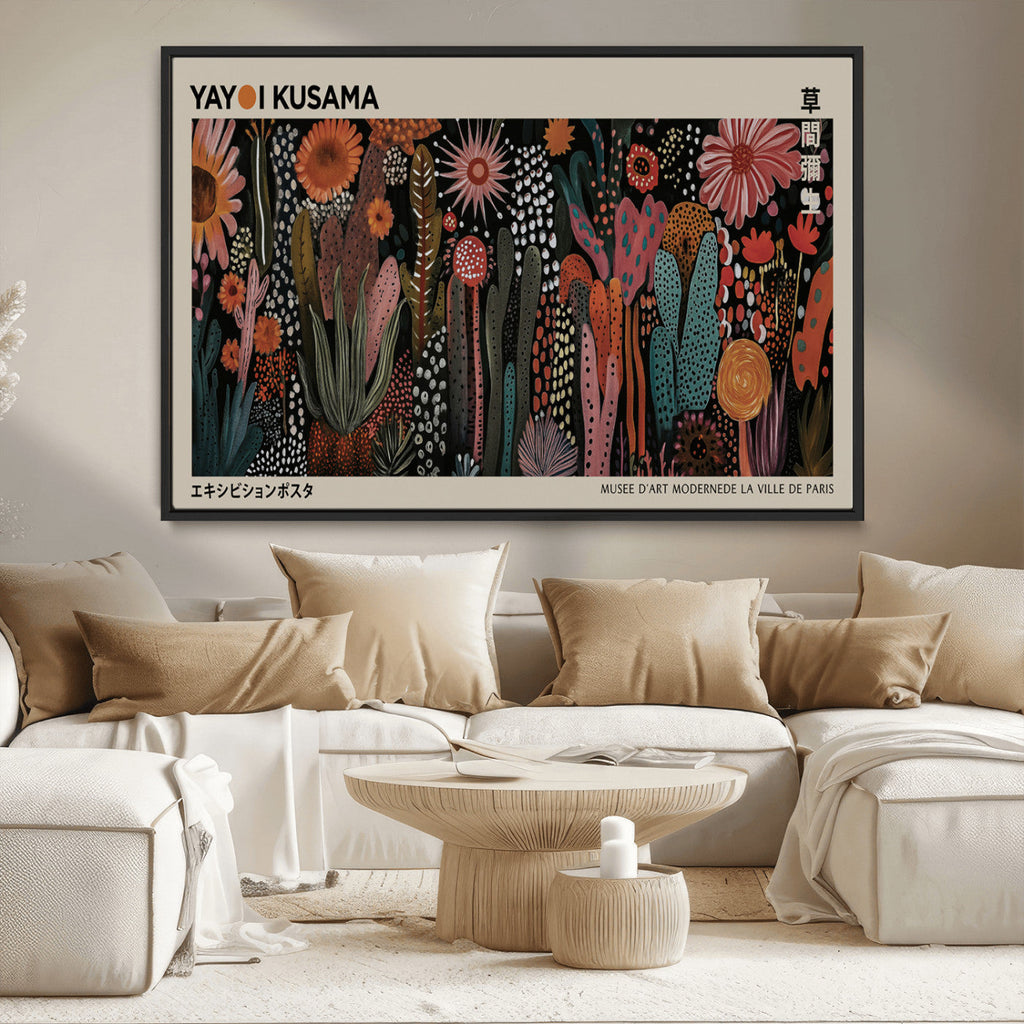 Modern Japanese Wall Art Canvas Print, Framed Abstract Mount Fuji Zen Landscape
