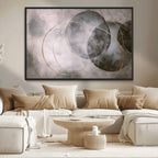 Abstract Grey Gold Wall Art | Modern Geometric Canvas