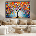 Vibrant Tree of Life Canvas Wall Art | Colorful Abstract Nature