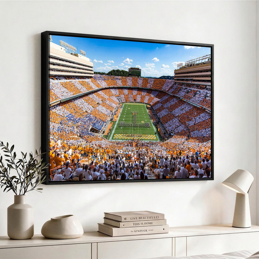 Tennessee Neyland Stadium Wall Art, Sports Arena Canvas, Framed and Ready to Hang