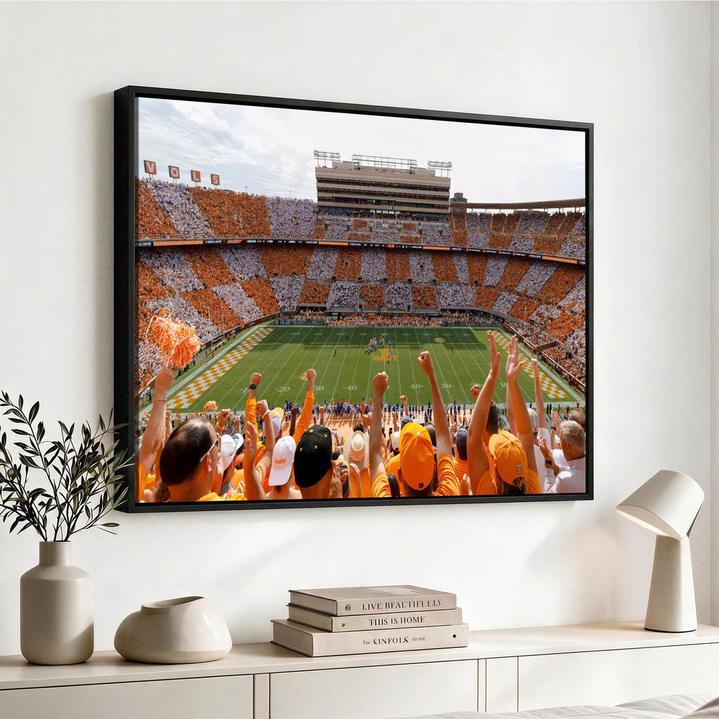 Tennessee Neyland Stadium Wall Art, Sports Arena Canvas, Home Bar Wall Decor