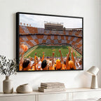Tennessee Neyland Stadium Wall Art, Sports Arena Canvas, Home Bar Wall Decor