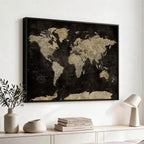 Push Pin World Map Canvas Wall Art Print, Interactive Travel Map