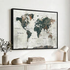 World Map Canvas Print | Framed Travel Map Wall Art for Couples