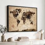 World Map Wall Art Canvas Print