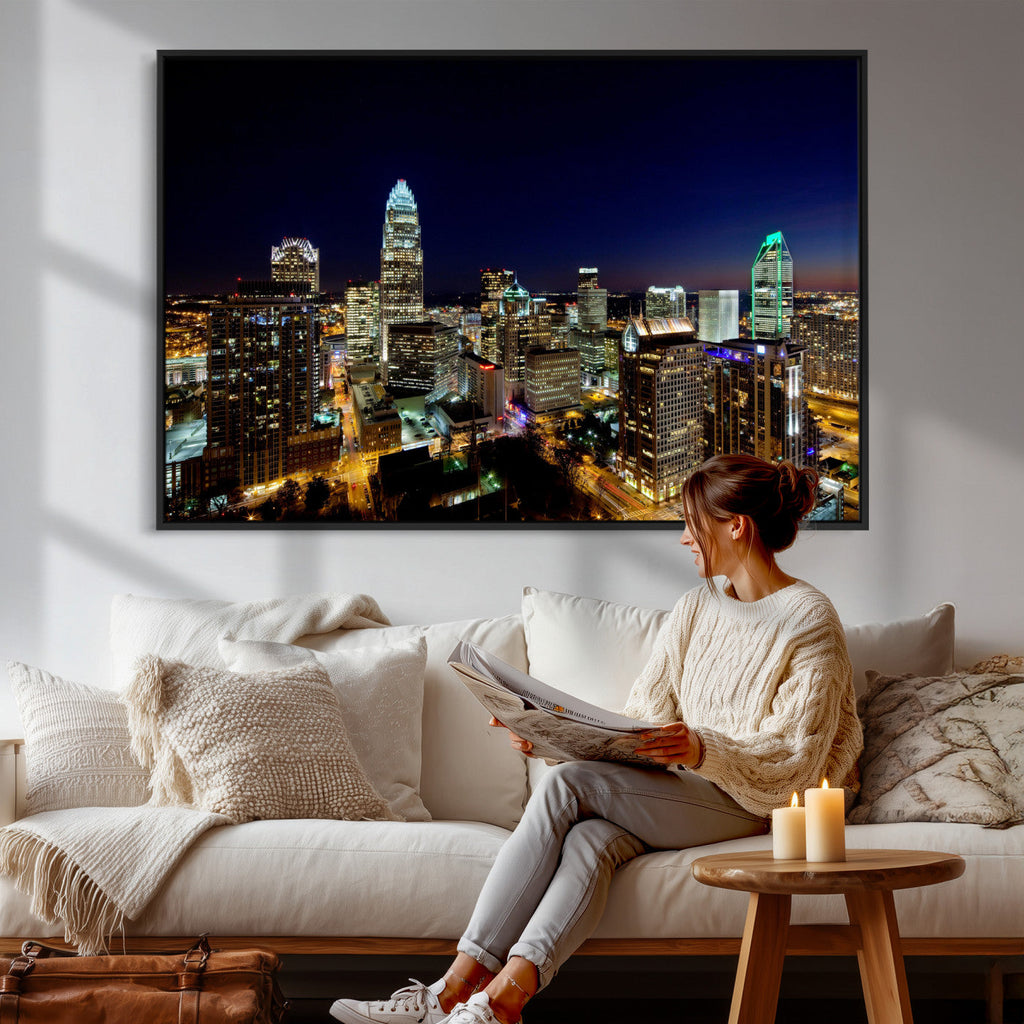 Atlanta Skyline Wall Art Canvas Print | Modern Cityscape