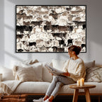 Abstract Texas Longhorn Print, Longhorn Herd Print