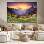 Mountain and Spring Wall Art Canvas Print