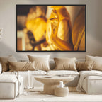Gold Buddha Statue Hands Wall Art Canvas Print