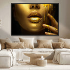 Gold and Women Wall Art Canvas Print