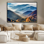 Mountains Forest Autumn Wall Art Canvas Print