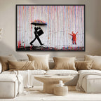 Banksy Wall Art Canvas Print | Framed Graffiti Street Art Picture