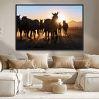 Horse Herd Wall Art Animal Canvas Print