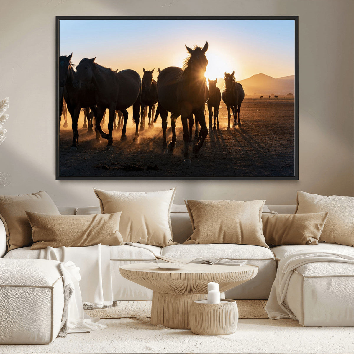 Horse Herd Wall Art Animal Canvas Print