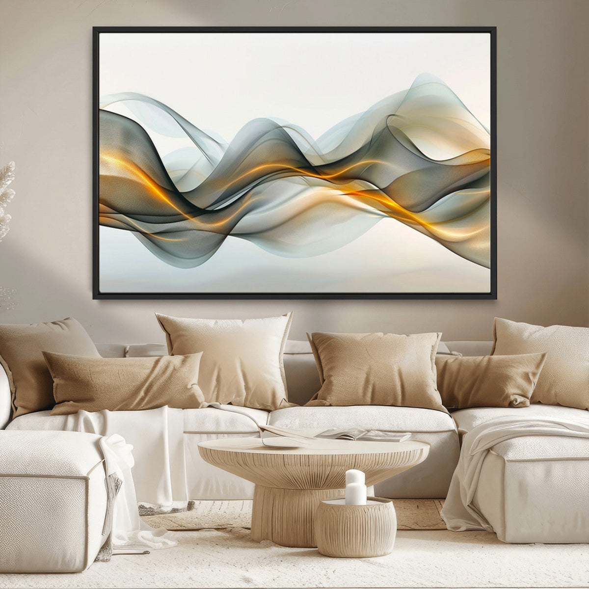 Abstract Wave Canvas Wall Art | Fluid Contemporary Elegance in Motion