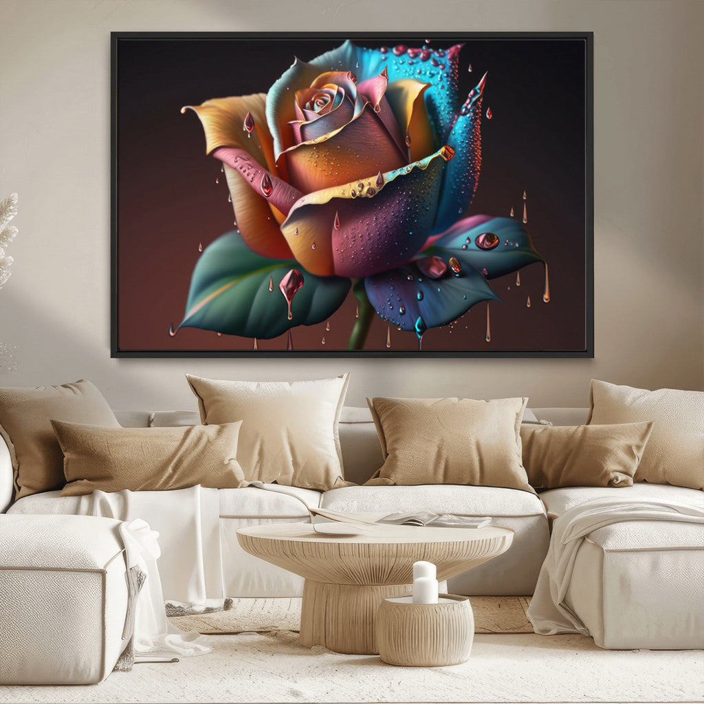 Abstract Rose Wall Art Canvas Print