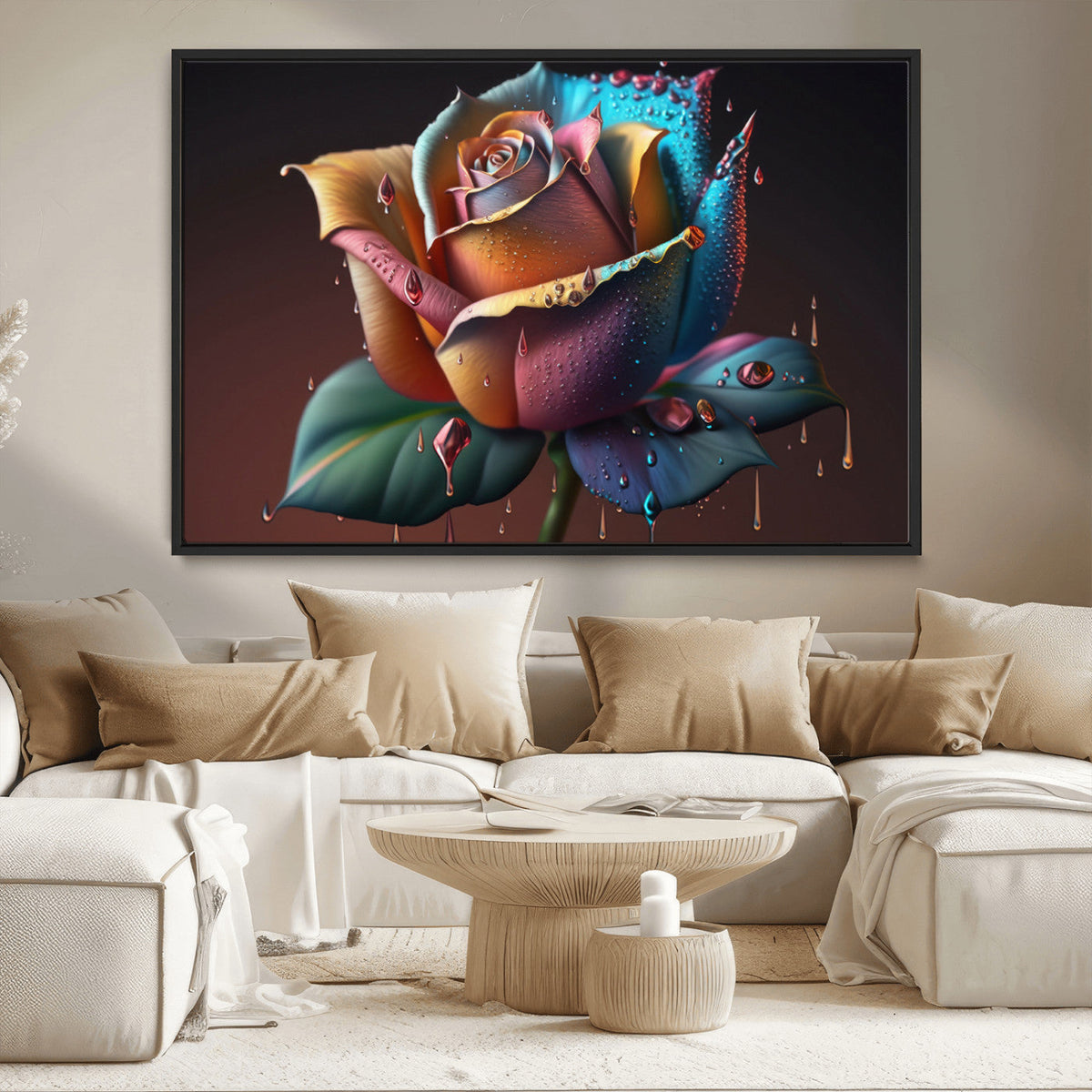 Abstract Rose Wall Art Canvas Print