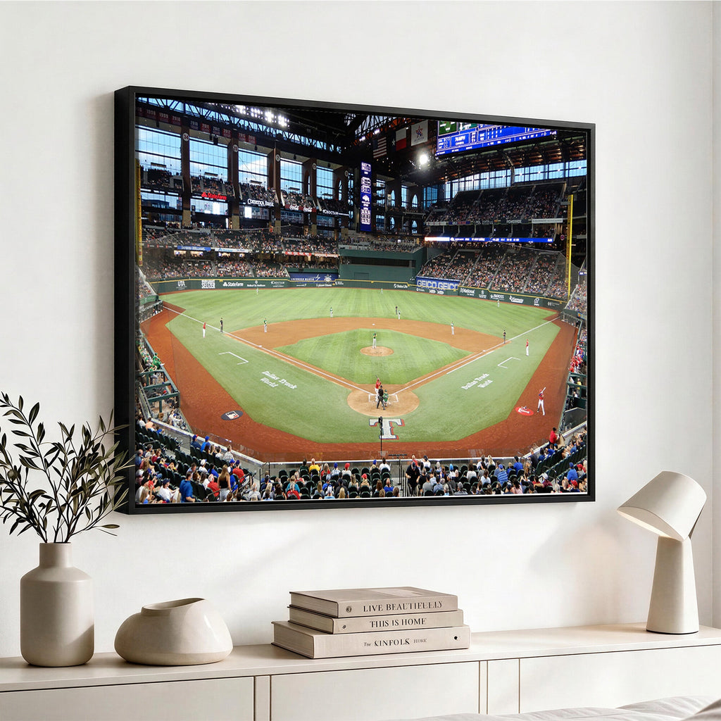 Texas Rangers Baseball Team Print, Arlington Globe Life Field Stadium Wall Art