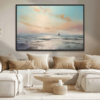 Abstract Ocean Wall Art, Boat Wall Art Canvas Print