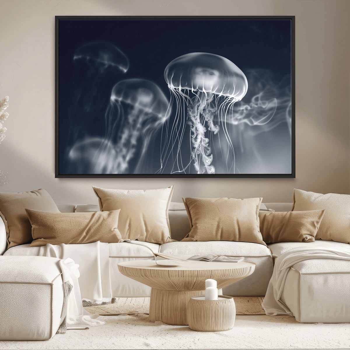 Jellyfish Wall Art Canvas Print, Modern Abstract Jellyfish