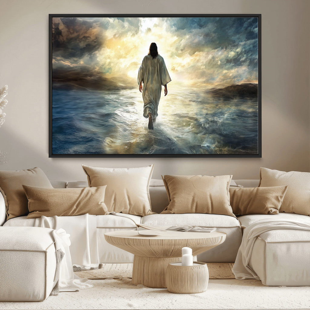 Jesus Walking on Water Wall Art | Canvas Print | Ready to Hang