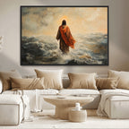 Jesus Walking on Water, Christian Wall Art, Jesus Christ Oil Painting Style Print