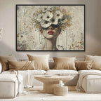 Abstract Floral Women Pastel Wall Art Canvas Print
