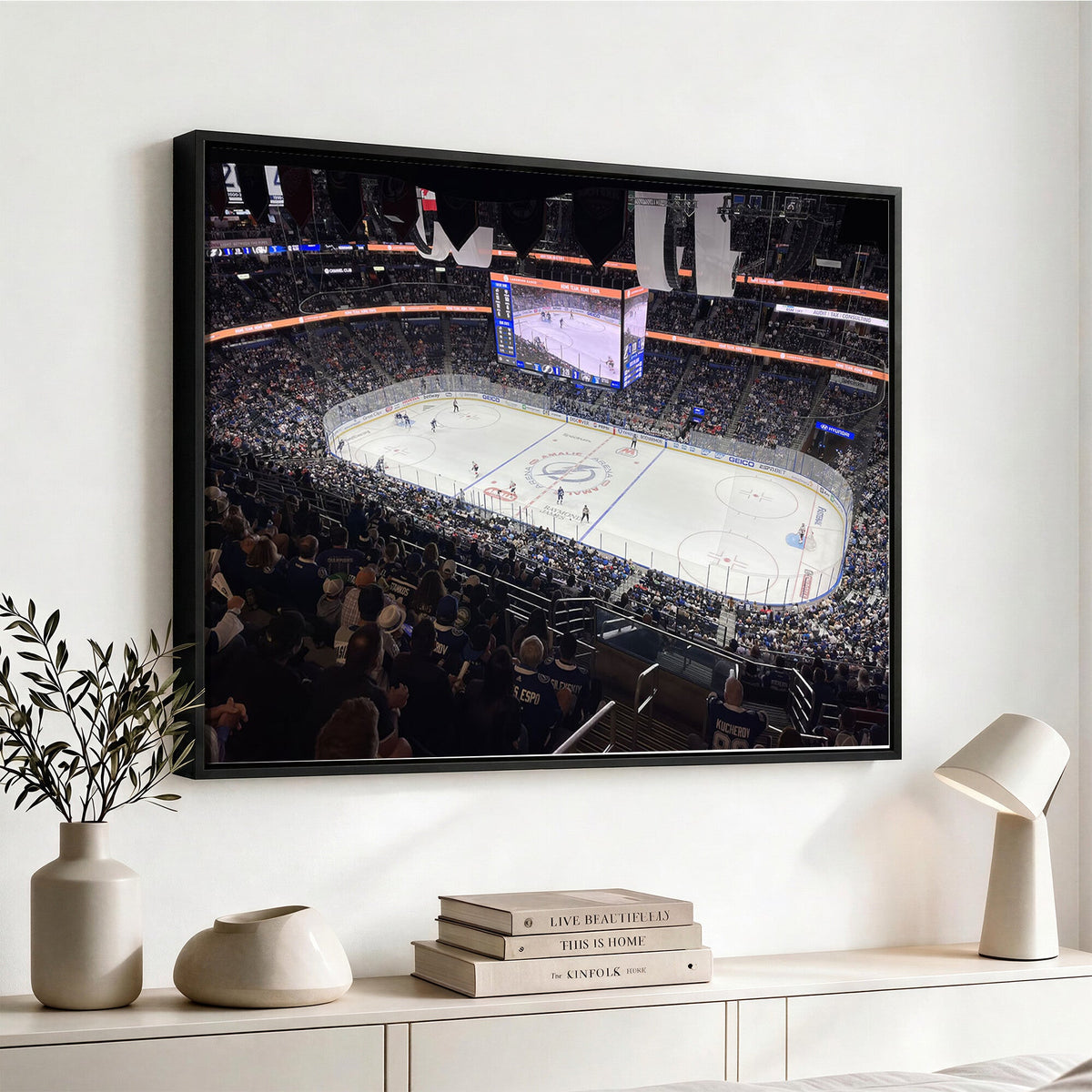 Amalie Arena Florida Wall Art Canvas Print, NHL Hockey, Framed and Ready to Hang