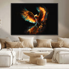 Fiery Phoenix Canvas Print | Ready to Hang Wall Art | Bold Fantasy Decor
