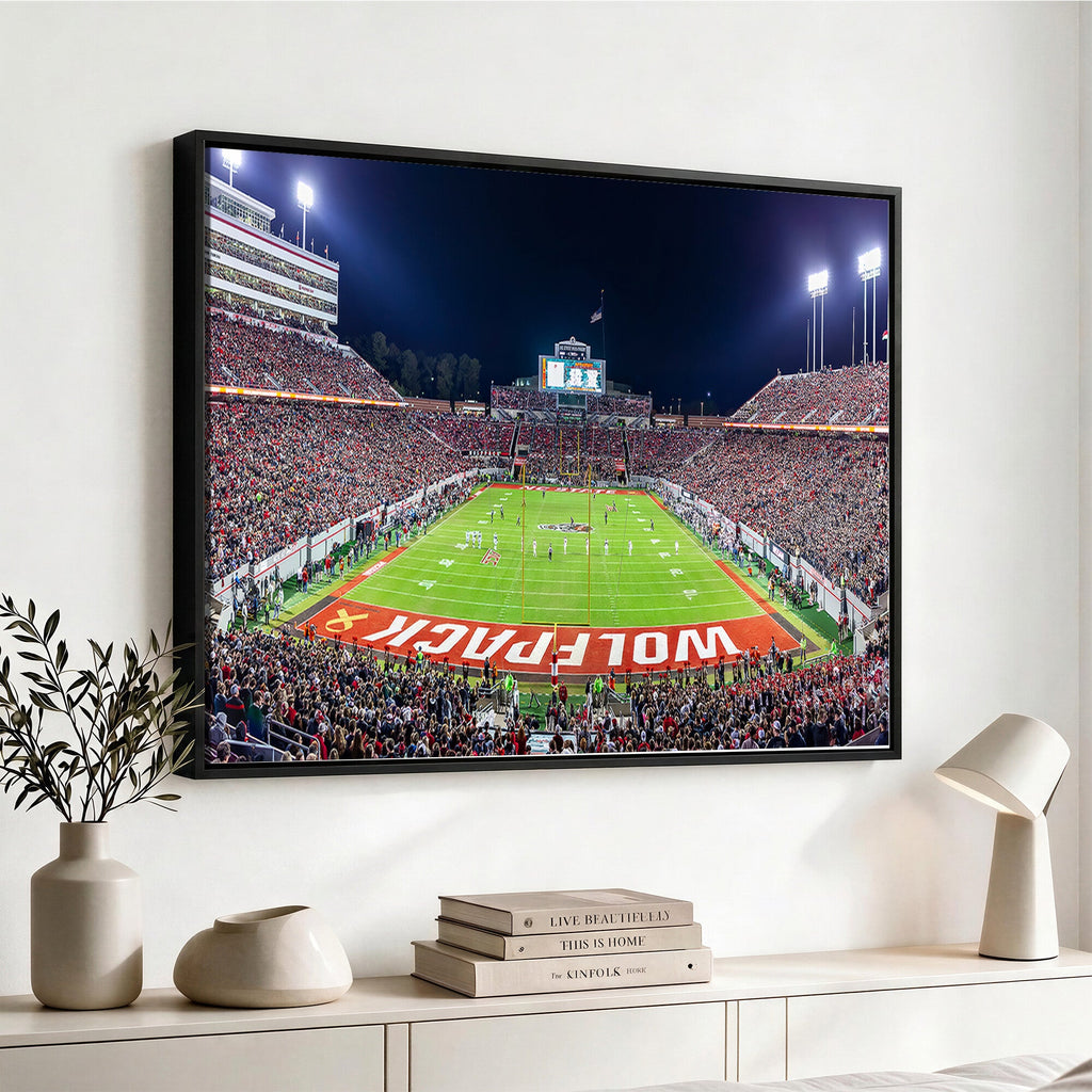 Wolfpack Football Team Print, Raleigh Carter-Finley Stadium