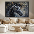 Large Abstract Horse Wall Art Canvas Print, Farmhouse Wall Art