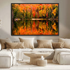 Forest Reflection Art | Autumn Forest Reflection Wall Art | Triptych Canvas Print