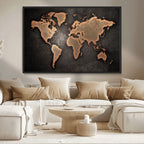World Map Canvas Print | Framed Travel Map Wall Art for Couples
