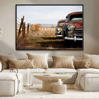 Old Rustic Classic Car Wall Art Canvas Print