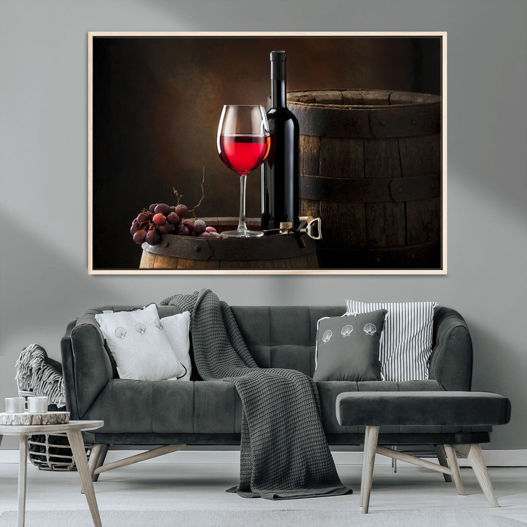 Red Wine and Bottle Canvas Print