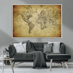 Push Pin World Map Canvas Print | Travel Tracker Wall Art