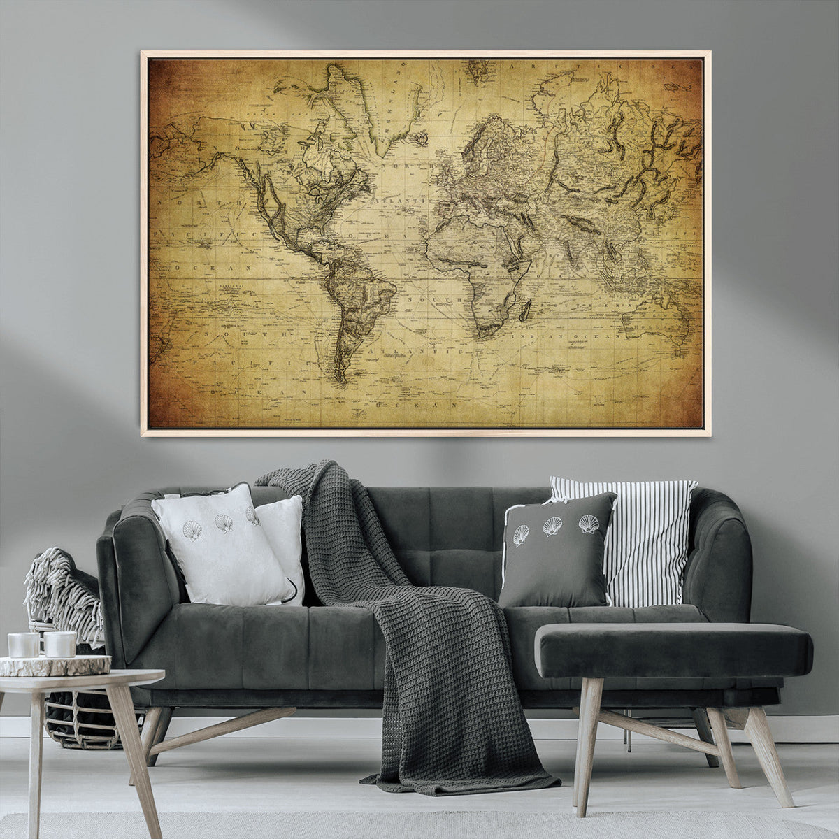 Push Pin World Map Canvas Print | Travel Tracker Wall Art
