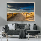 Ocean Beach Dark Clouds Wall Art Canvas Print